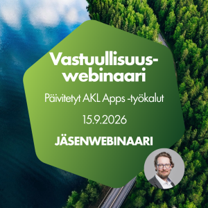 Vastuullisuuswebinaari: Päivitetyt AKL Apps -työkalut 15.9.